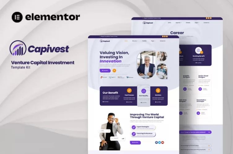 137023Capivest – Venture Capital Investment Elementor Template Kit