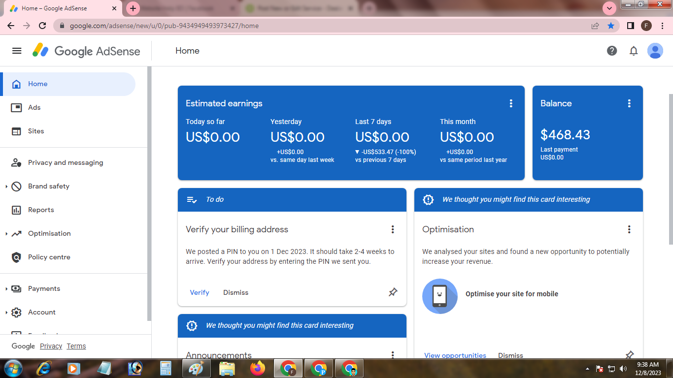 135820fast Time payment Recived adsense +  website sell