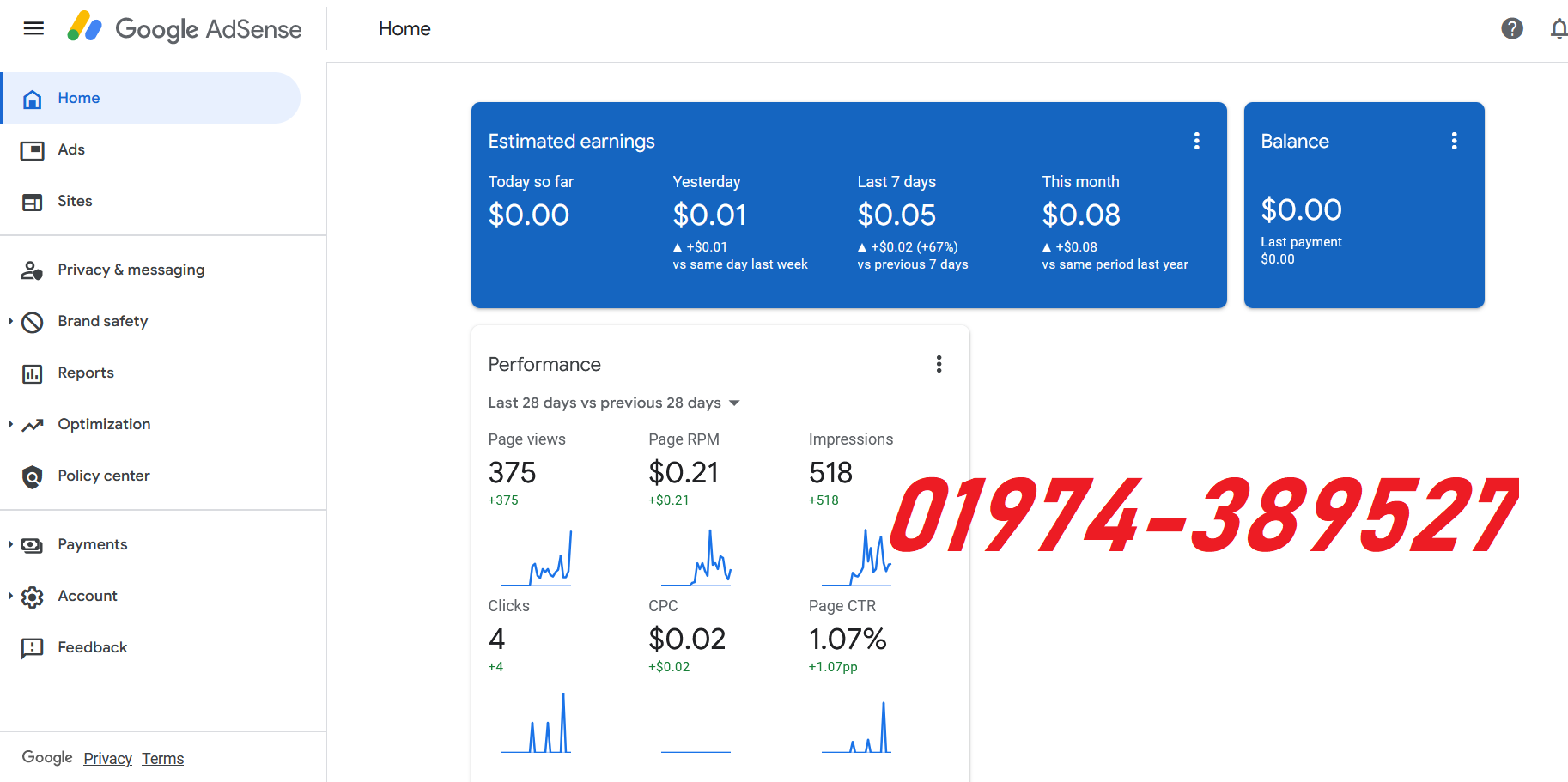1623833 Time Payment Receive Adsense For Sale