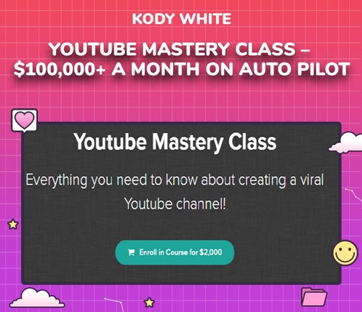 163346Kody White – Youtube Mastery Class – 100,000+ A Month On Auto Pilot